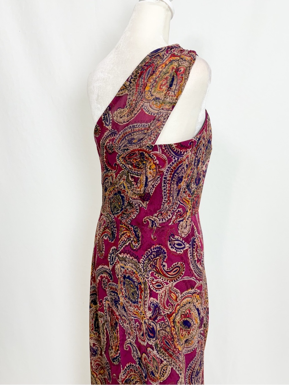 Ralph Lauren One-Shoulder Paisley evening gown - Picture 8 of 9